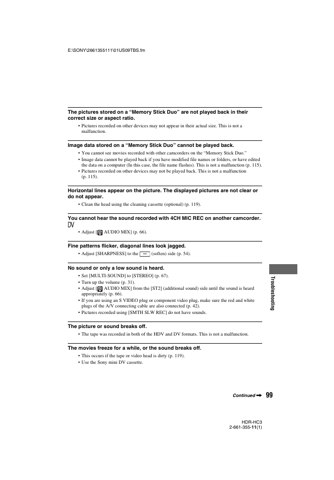 Sony HDR-HC3 User Manual | Page 99 / 135