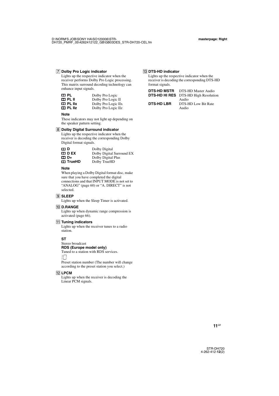 Sony STR-DH720 User Manual | Page 11 / 88