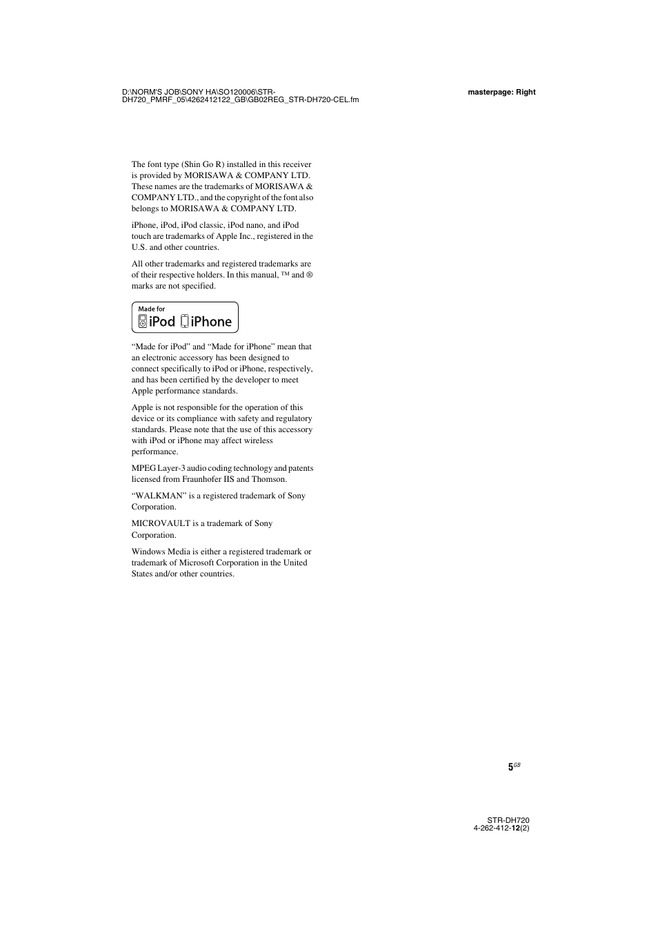 Sony STR-DH720 User Manual | Page 5 / 88