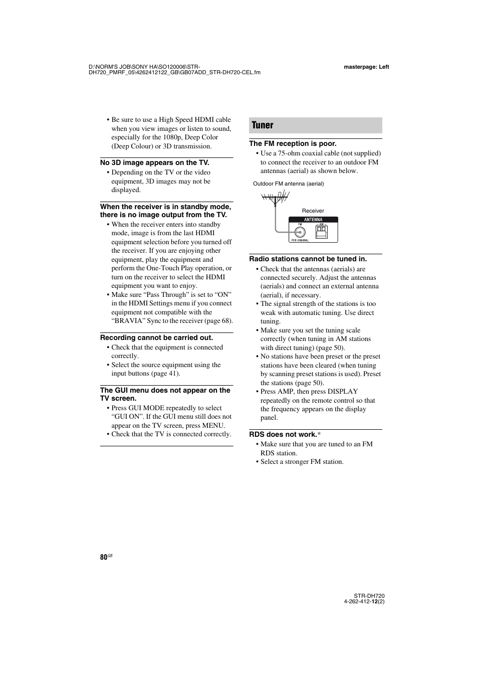 Tuner | Sony STR-DH720 User Manual | Page 80 / 88