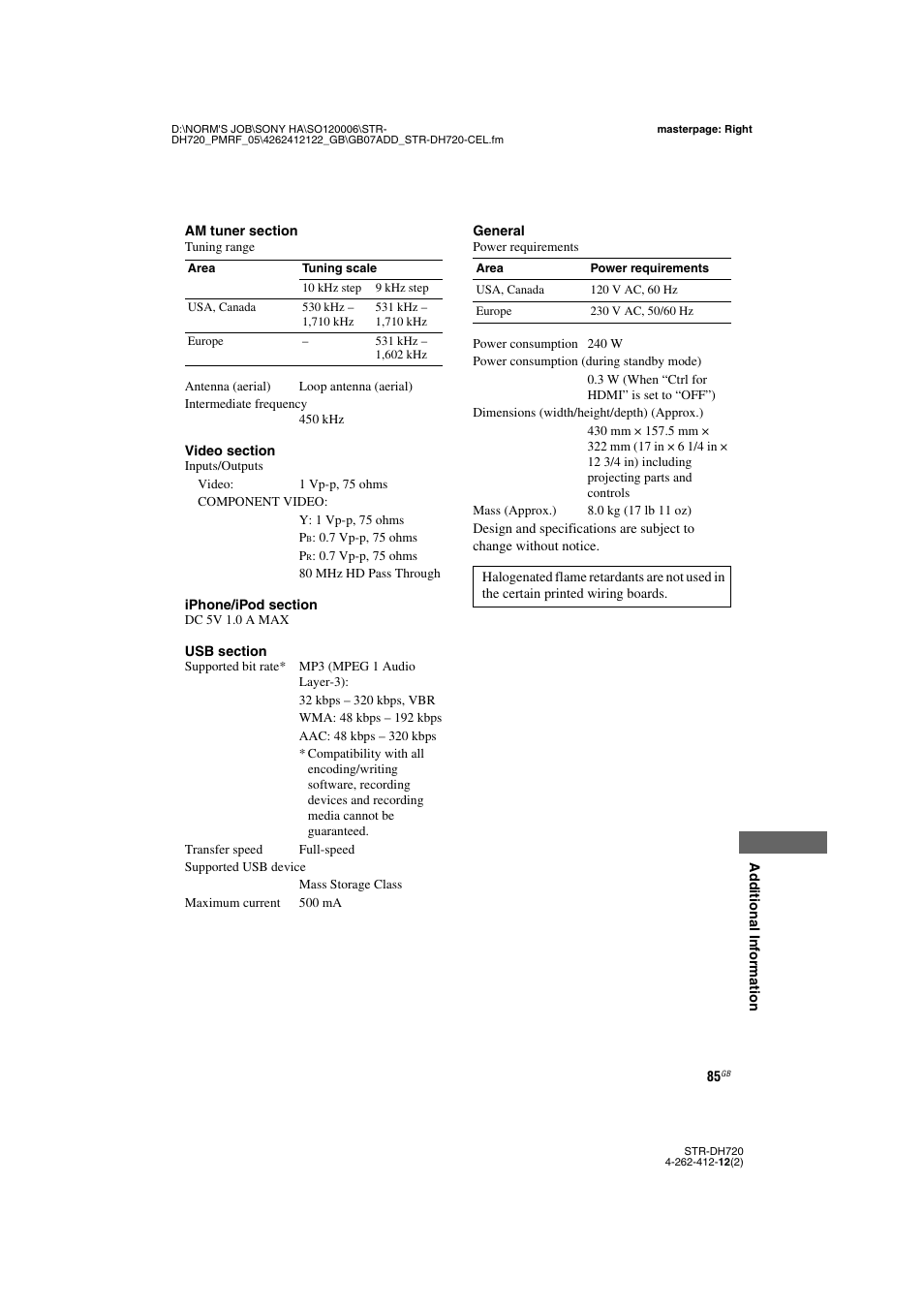 Sony STR-DH720 User Manual | Page 85 / 88