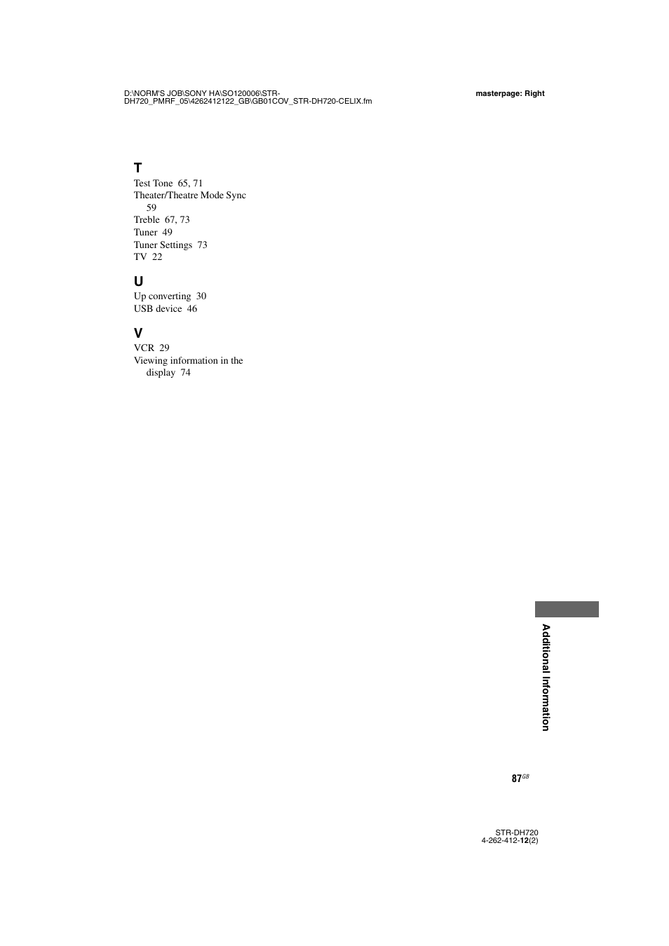 Sony STR-DH720 User Manual | Page 87 / 88