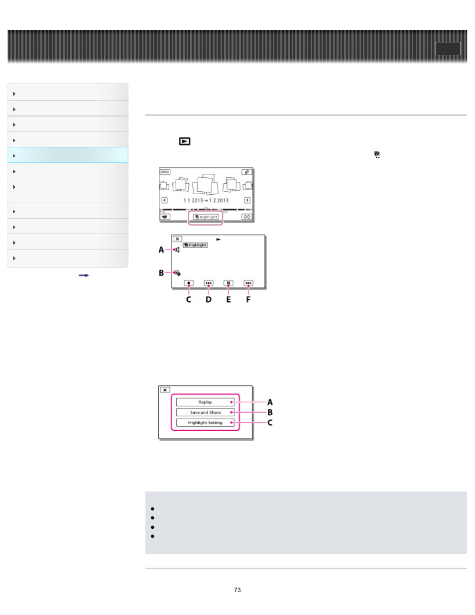 Handycam" user guide | Sony HDR-CX430V User Manual | Page 73 / 266