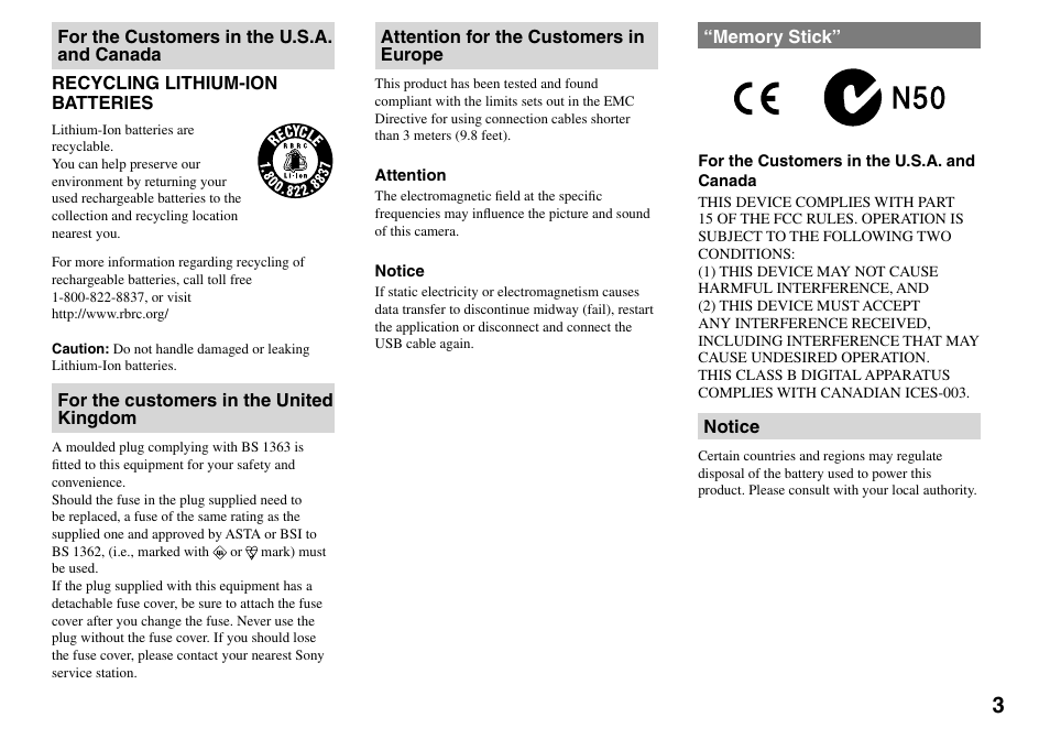 Sony DSC-L1 User Manual | Page 3 / 128