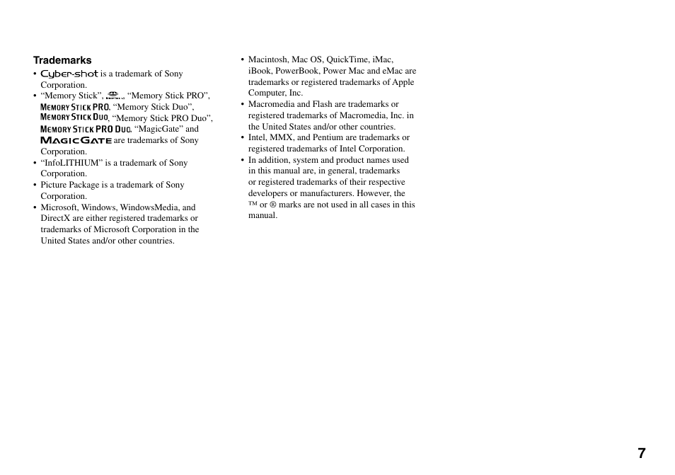 Sony DSC-L1 User Manual | Page 7 / 128