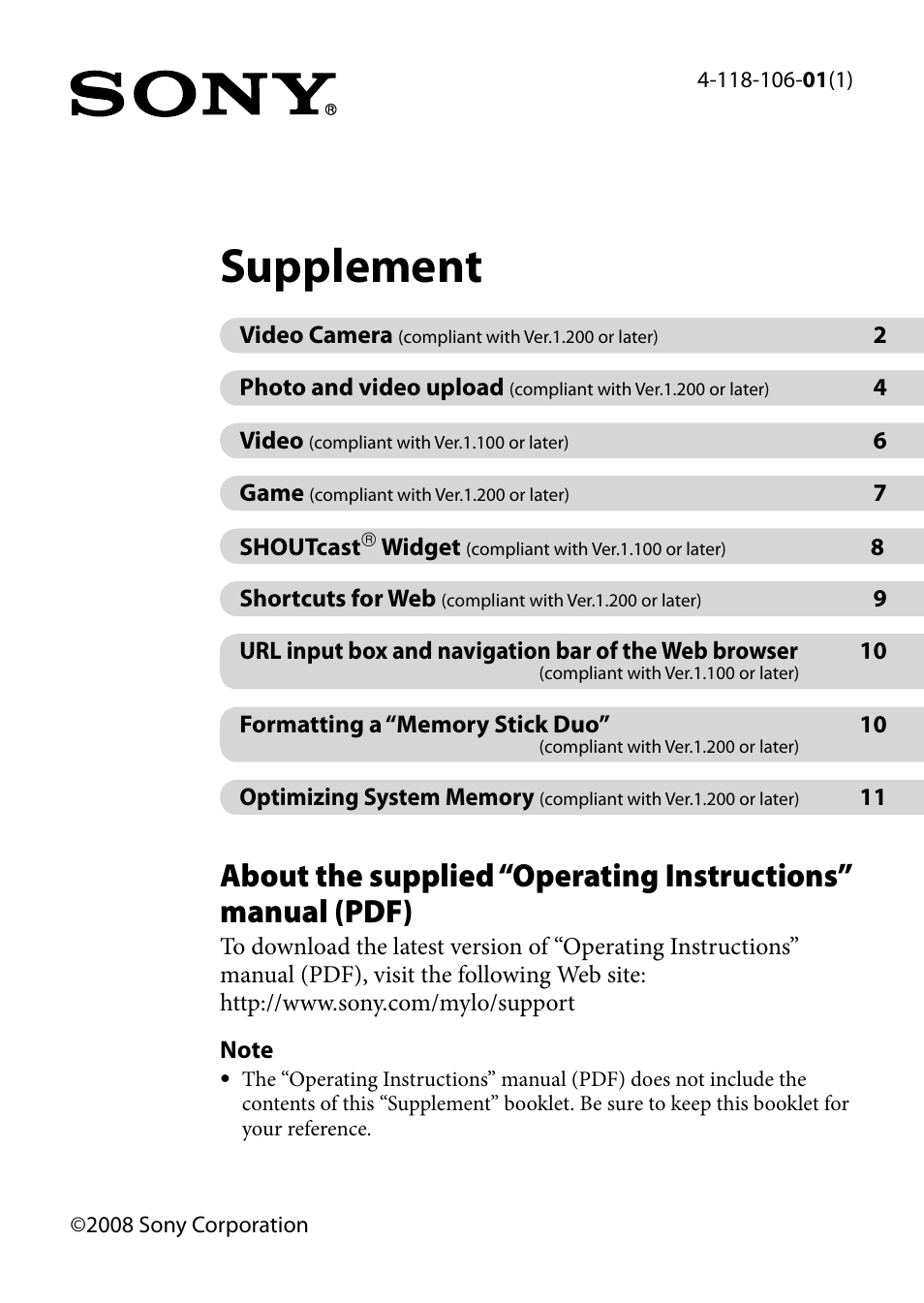 Sony COM-2BLACK User Manual | 12 pages