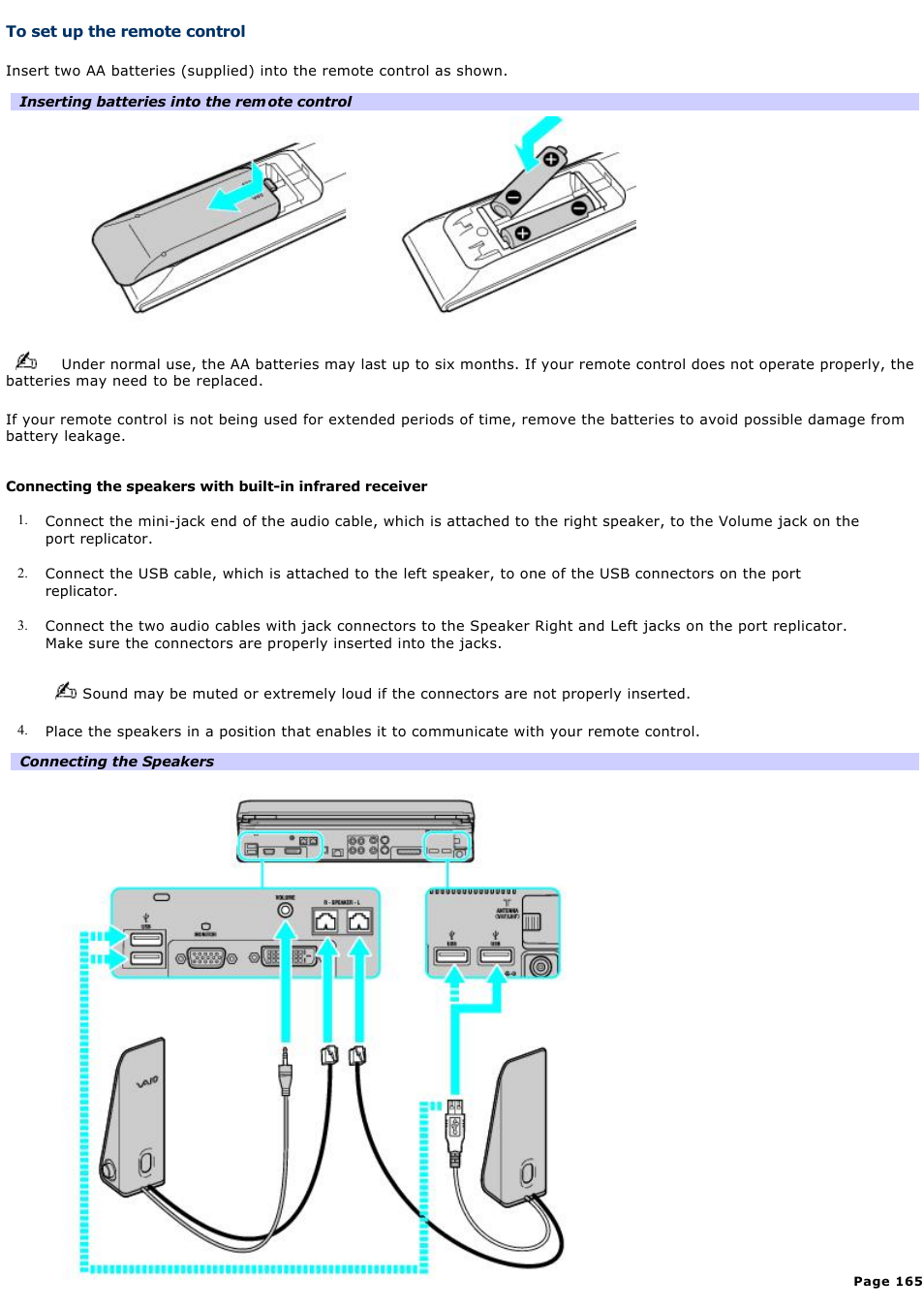 To set up the remote control | Sony VGN-A600P User Manual | Page 165 / 269