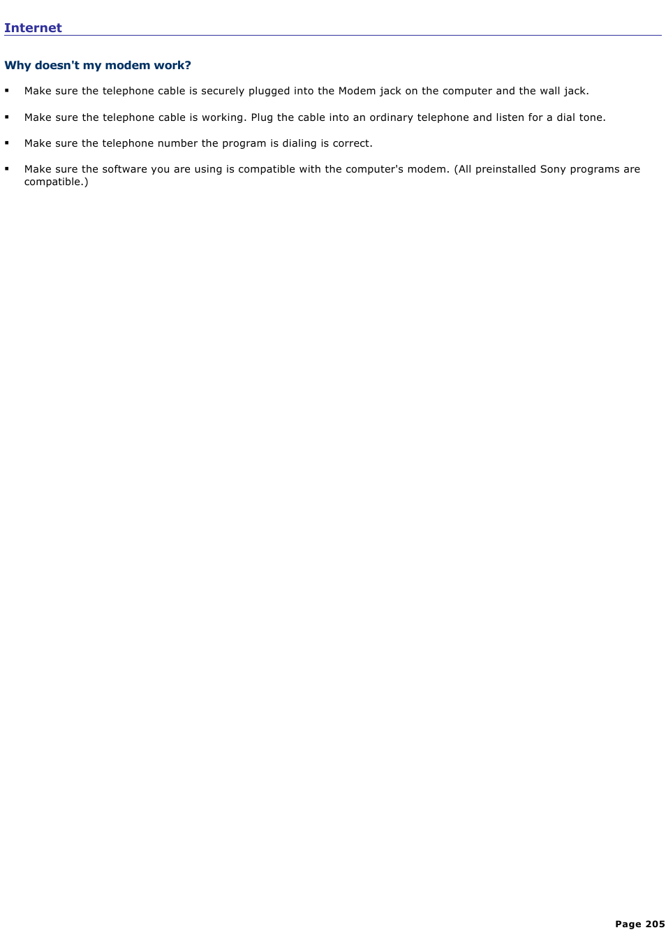Internet | Sony VGN-A600P User Manual | Page 205 / 269