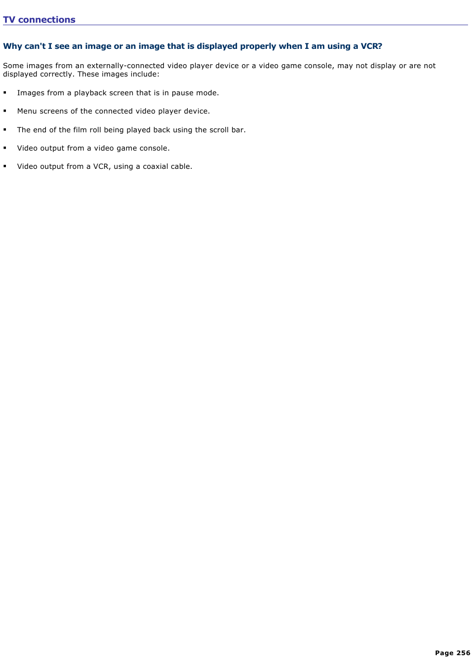 Tv connections | Sony VGN-A600P User Manual | Page 256 / 269