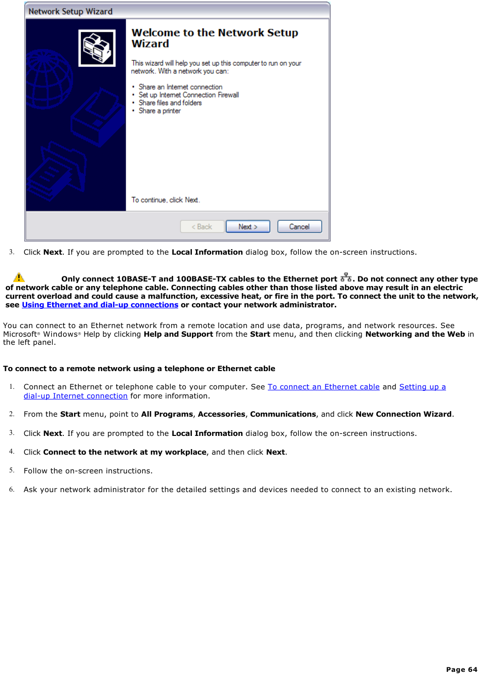 Sony VGN-A600P User Manual | Page 64 / 269