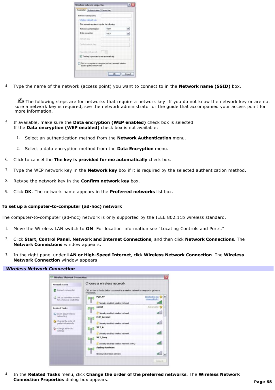 Sony VGN-A600P User Manual | Page 68 / 269