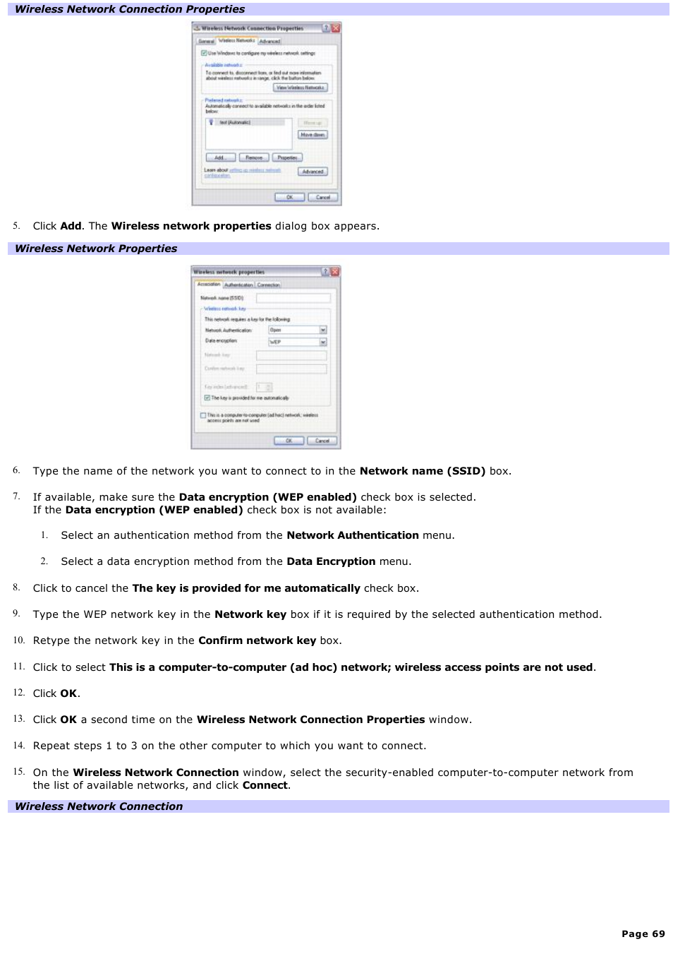 Sony VGN-A600P User Manual | Page 69 / 269