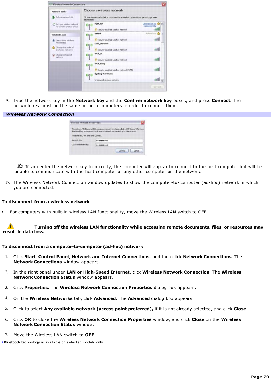 Sony VGN-A600P User Manual | Page 70 / 269