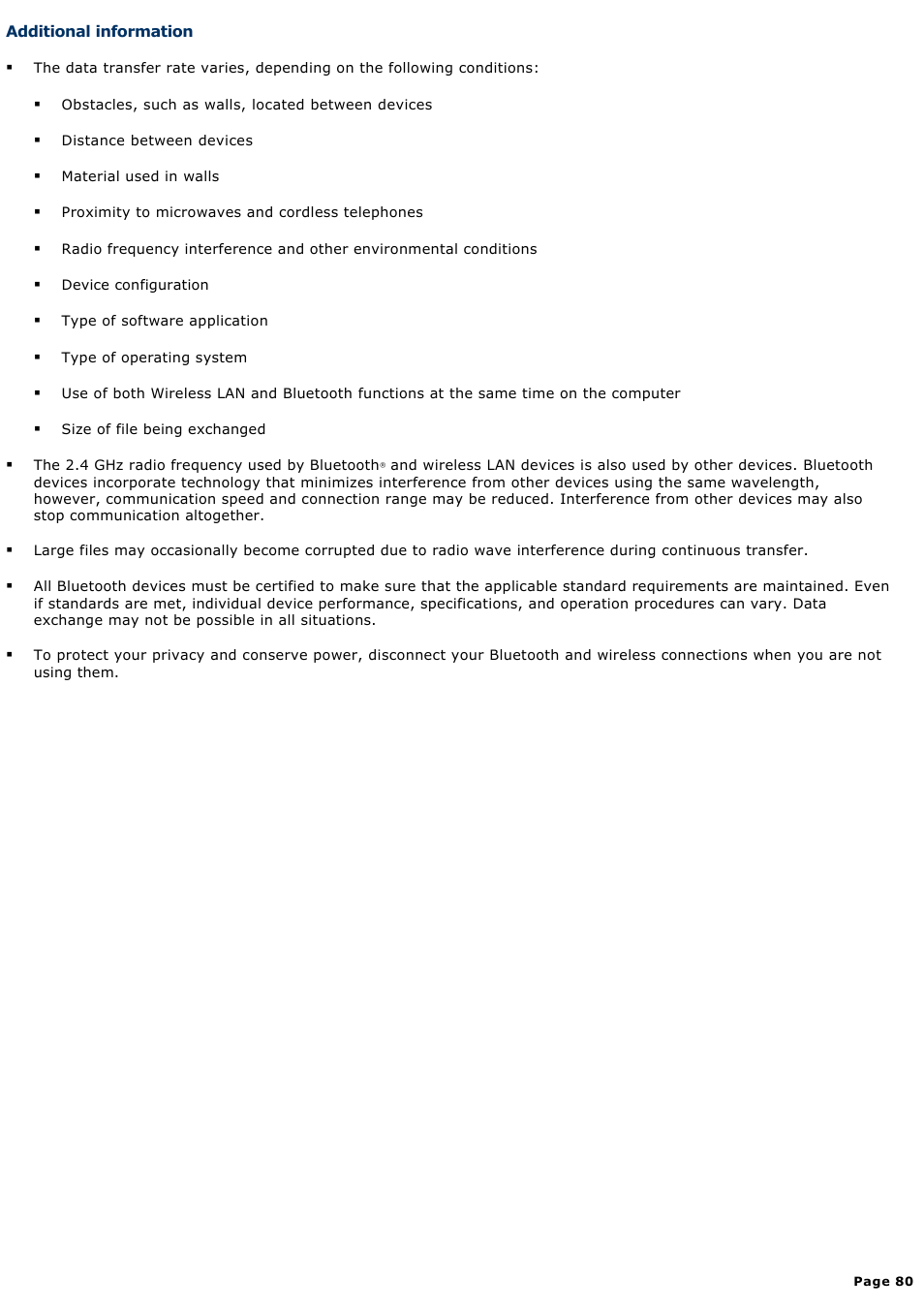 Additional information | Sony VGN-A600P User Manual | Page 80 / 269