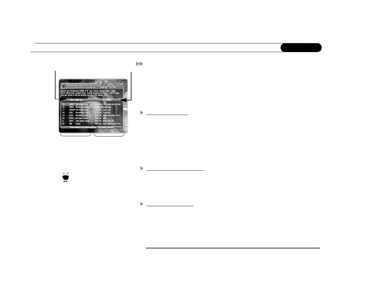 The tivo live guide | Sony SVR-3000 User Manual | Page 34 / 122