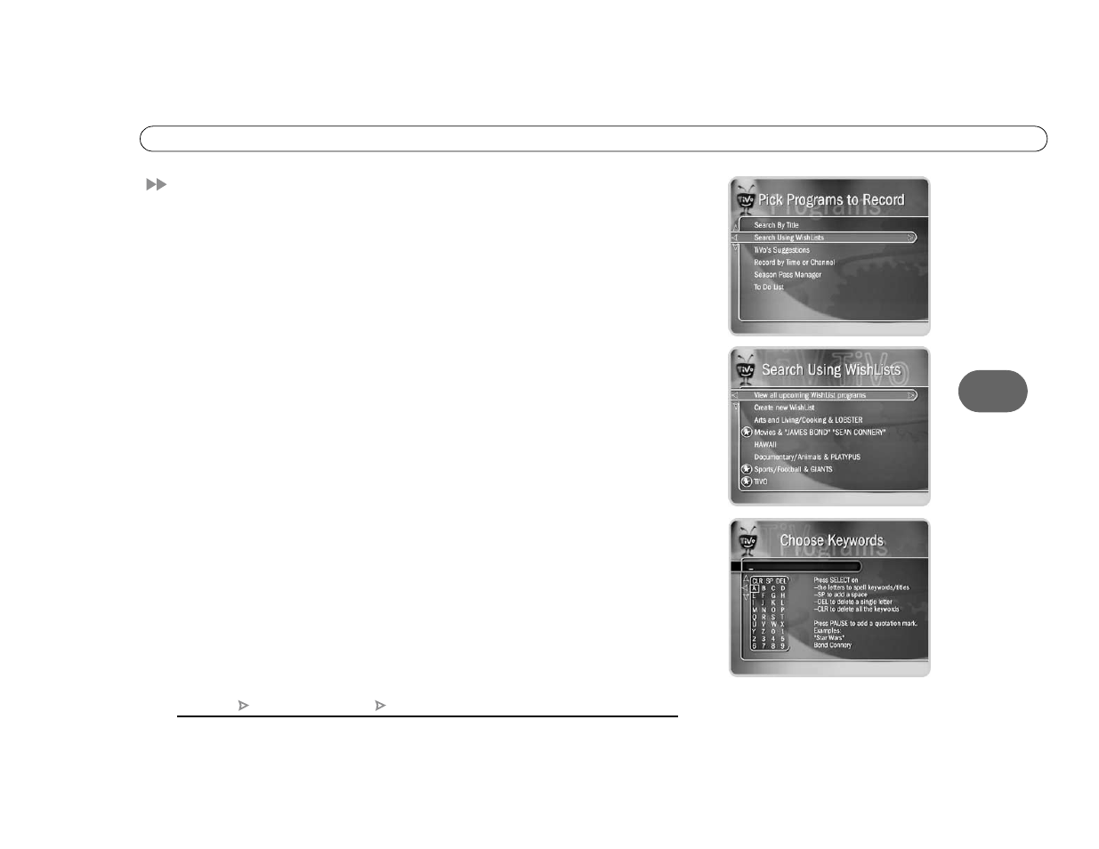 Wishlists | Sony SVR-3000 User Manual | Page 45 / 122