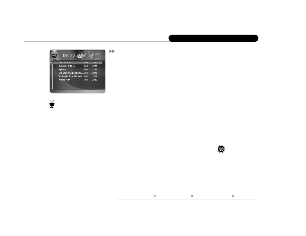 Tivo’s suggestions | Sony SVR-3000 User Manual | Page 52 / 122