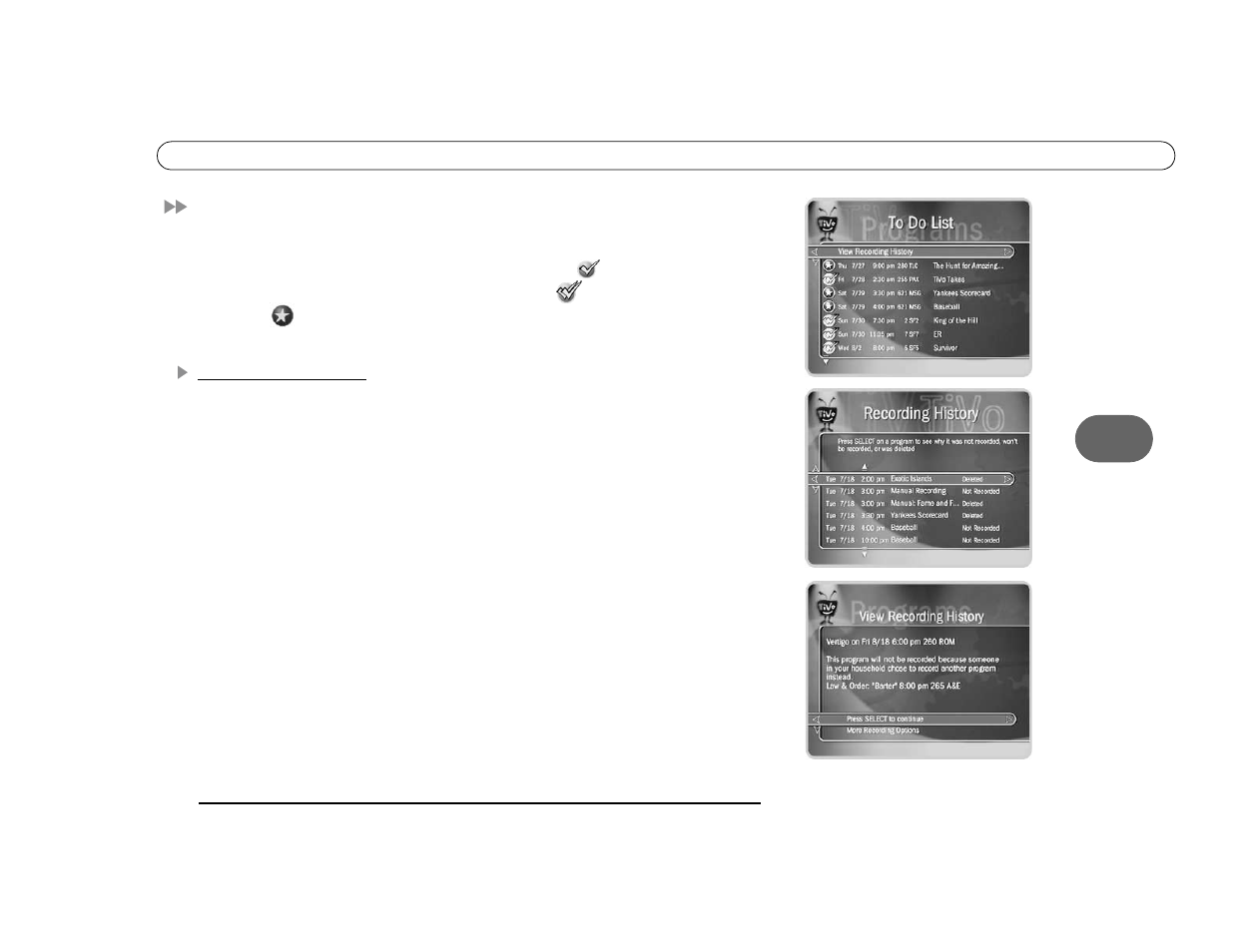 To do list | Sony SVR-3000 User Manual | Page 57 / 122