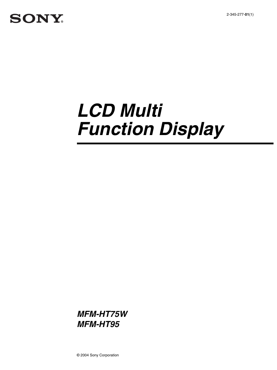 Sony MFM-HT95 User Manual | 41 pages