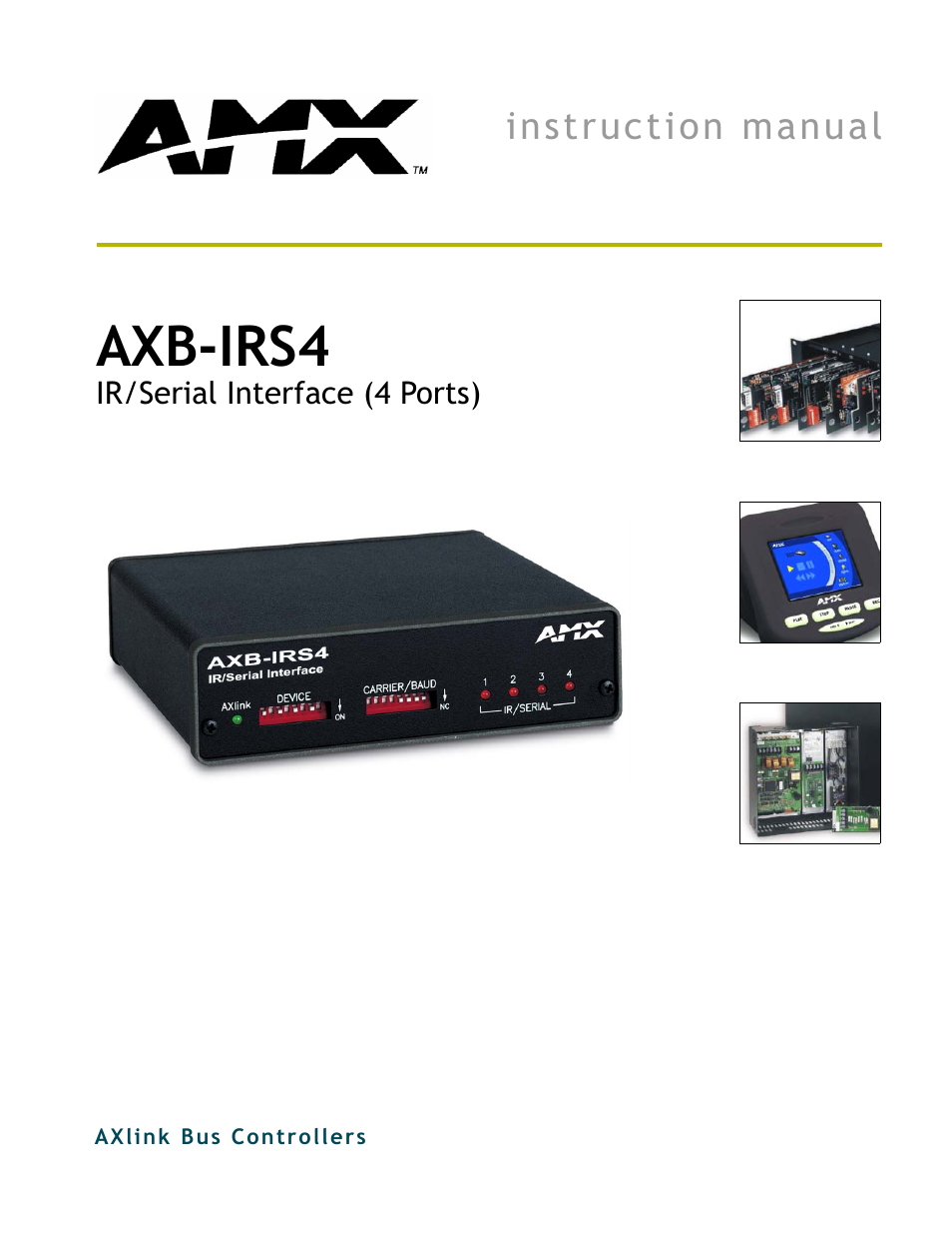 AMX Interface Port AXB-IRS4 User Manual | 22 pages