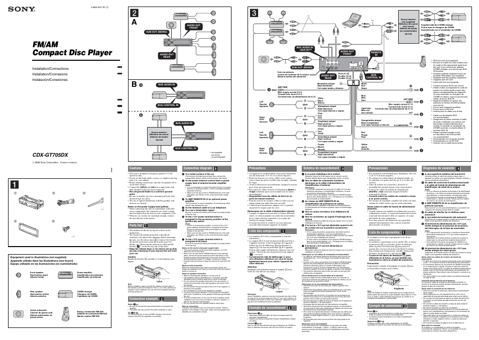 Sony CDX-GT705DX User Manual | 2 pages