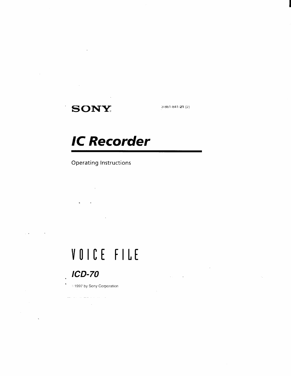Sony ICD-70 User Manual | 48 pages