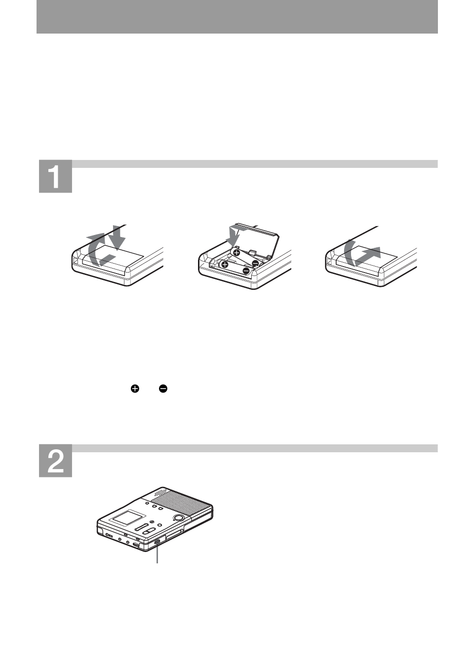 Preparing a power source, Y batte, Insert dry batteries | Unlock the control | Sony MZ-B10 User Manual | Page 12 / 60
