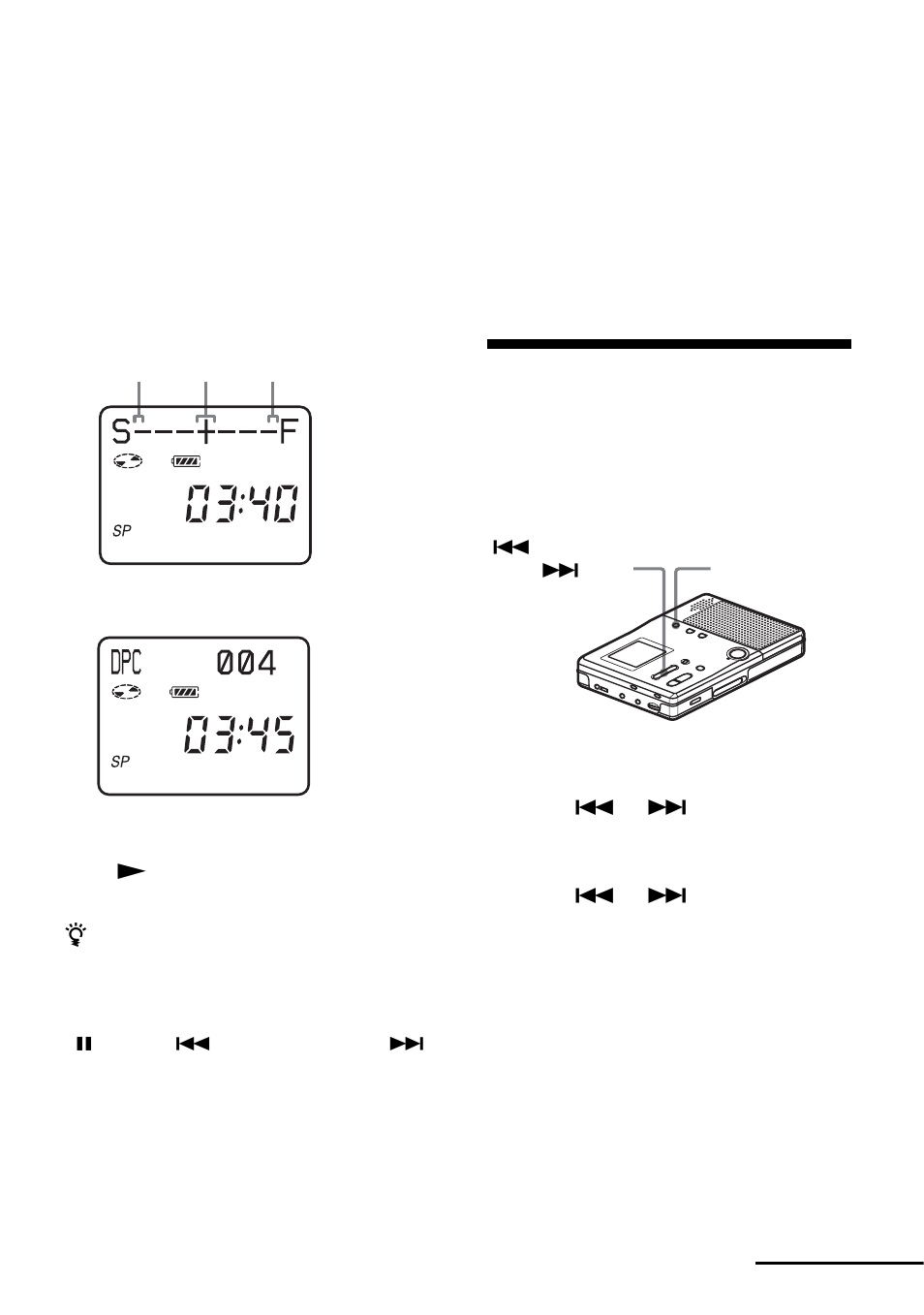 Selecting the play mode (single play/ repeat play), Selecting the play mode (single play/repeat play) | Sony MZ-B10 User Manual | Page 27 / 60