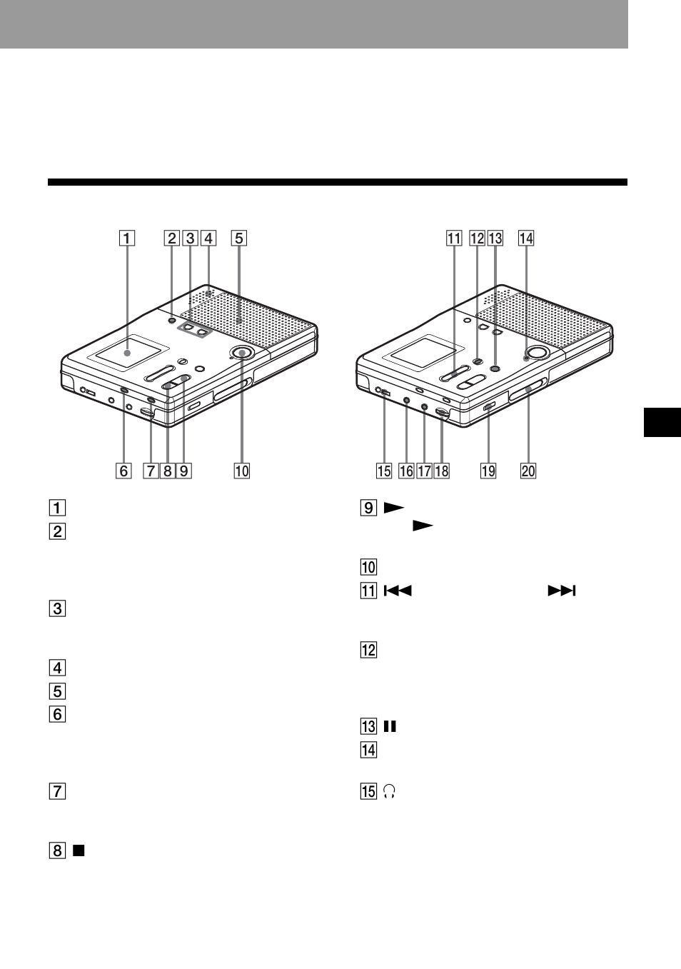 Looking at the controls | Sony MZ-B10 User Manual | Page 9 / 60