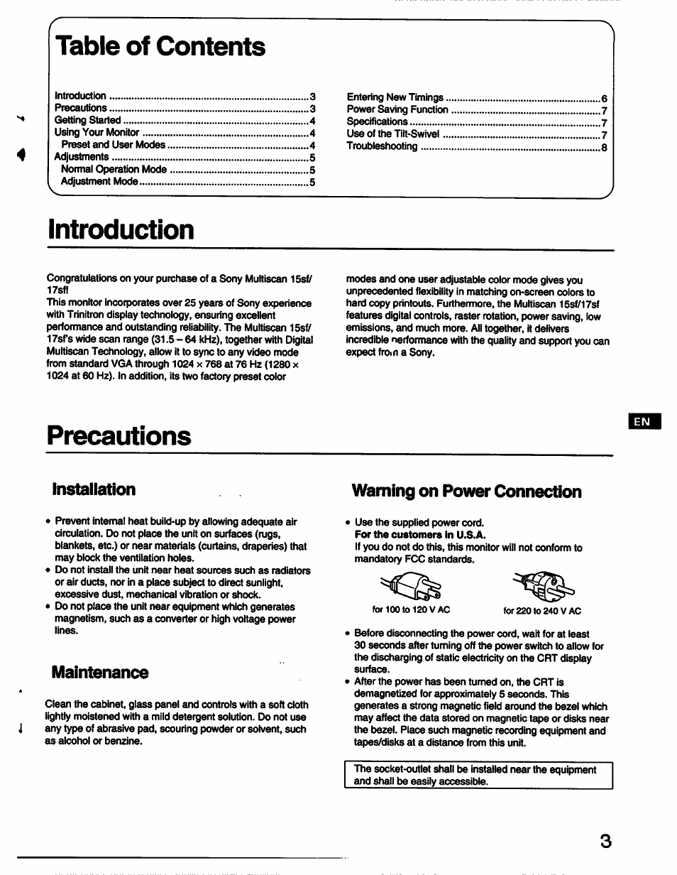 Sony CPD-15SF1 User Manual | Page 3 / 20