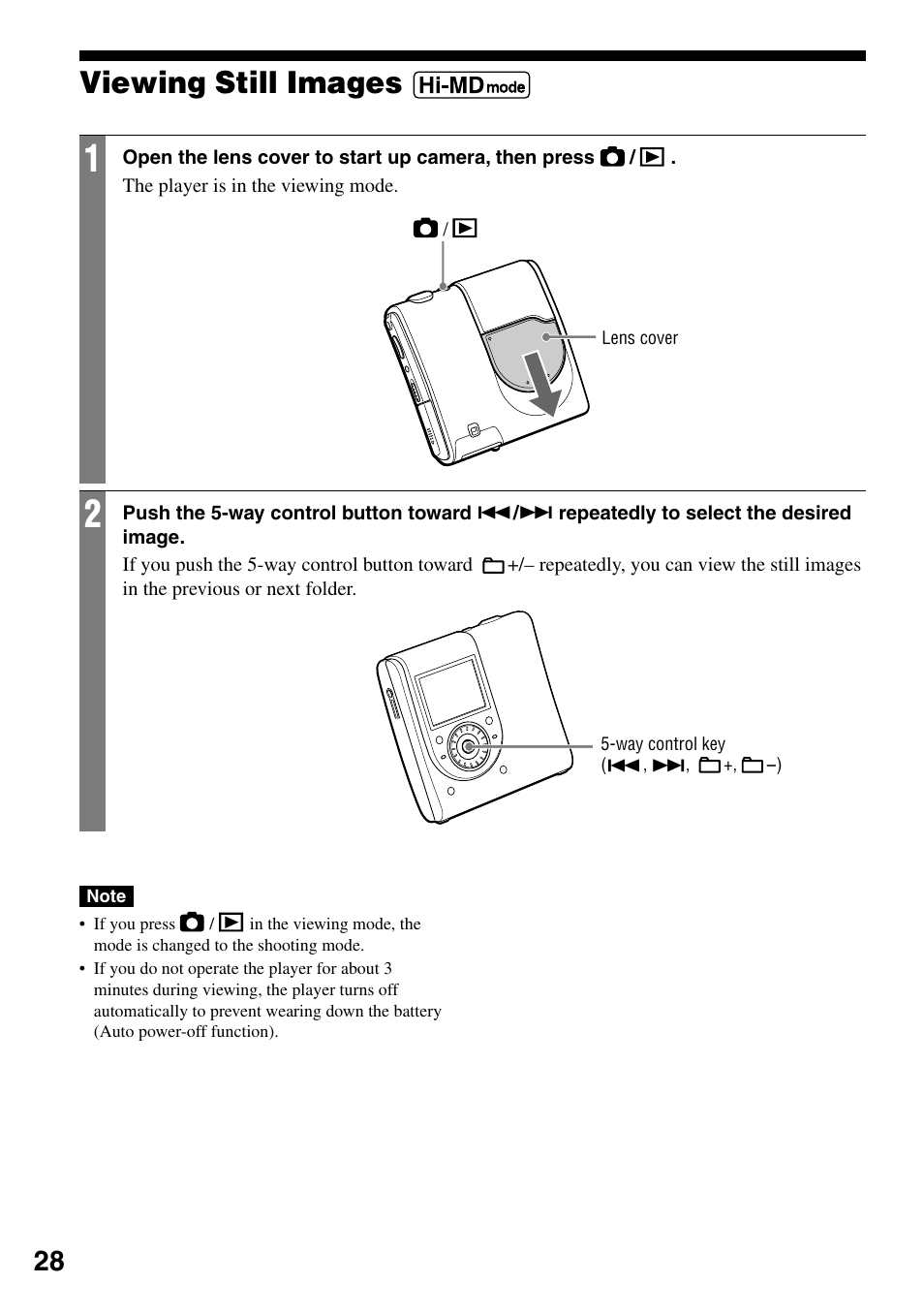 Viewing still images | Sony MZ-DH10P User Manual | Page 28 / 99