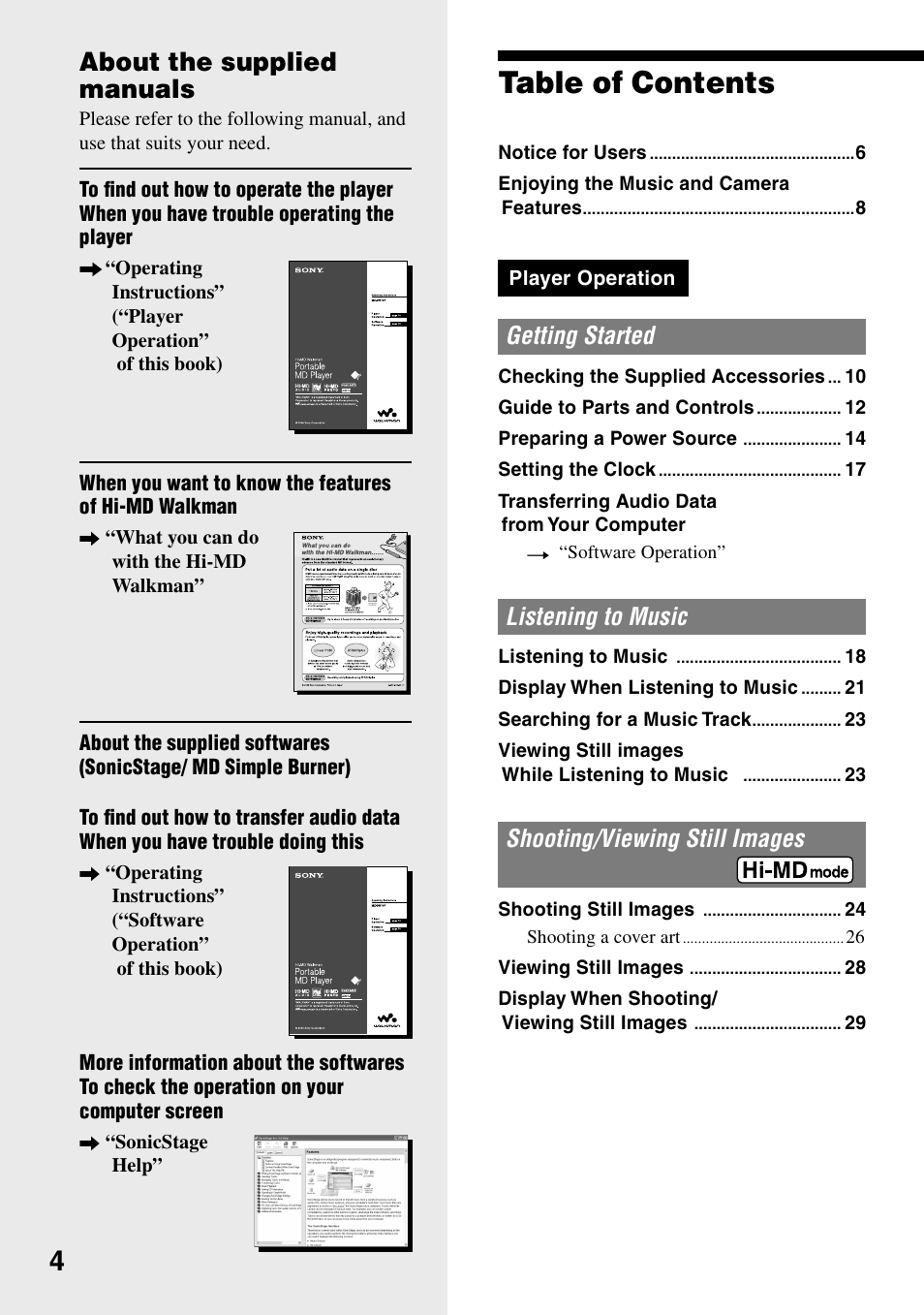 Sony MZ-DH10P User Manual | Page 4 / 99