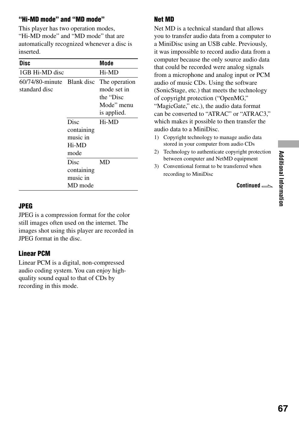 Sony MZ-DH10P User Manual | Page 67 / 99