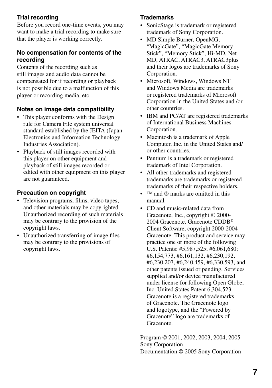 Sony MZ-DH10P User Manual | Page 7 / 99