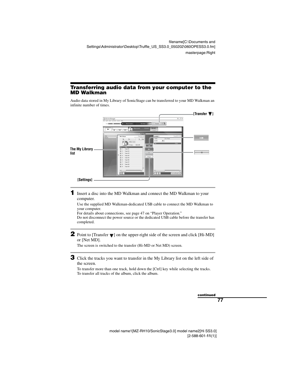 Sony MZ-DH10P User Manual | Page 77 / 99