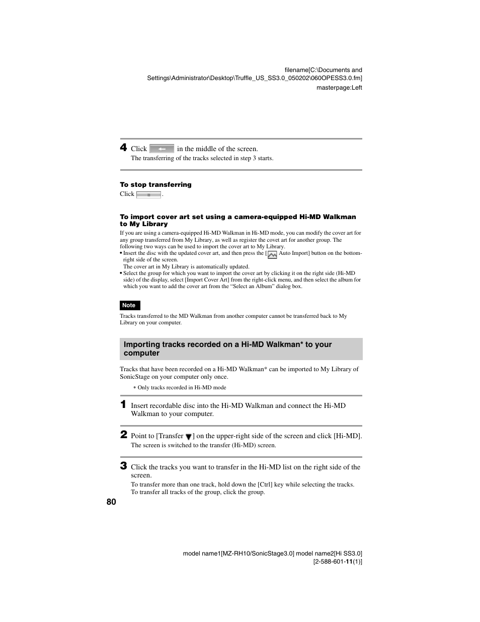 Sony MZ-DH10P User Manual | Page 80 / 99