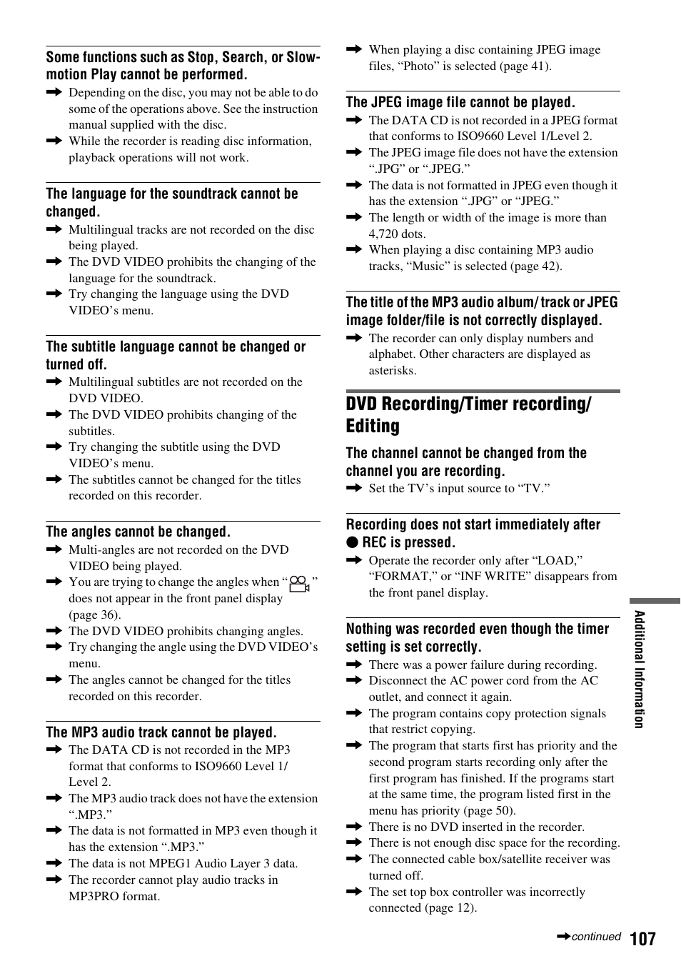 Dvd recording/timer recording/ editing | Sony RDR-VX525 User Manual | Page 107 / 160