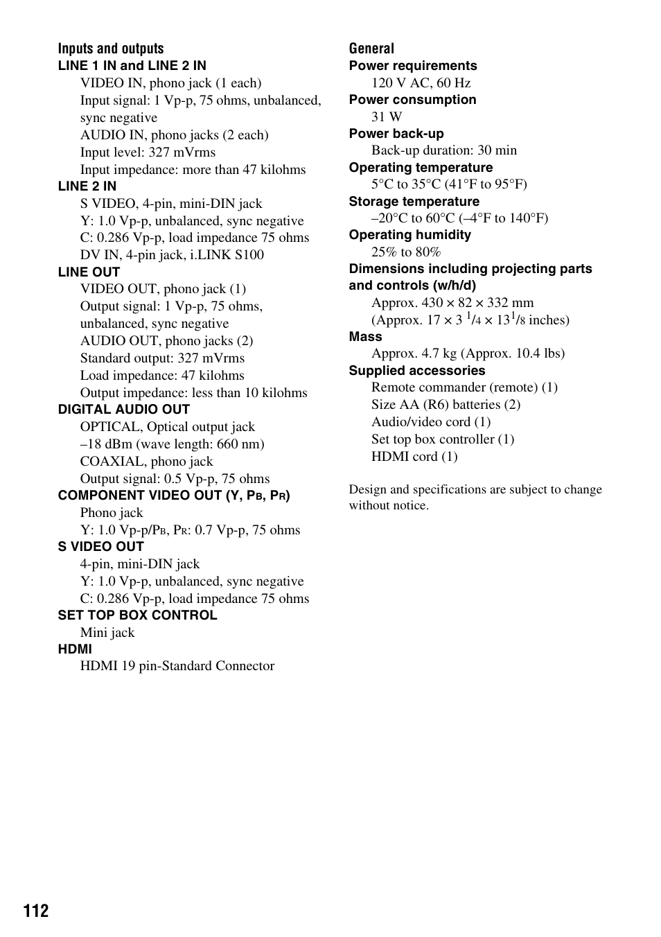 Sony RDR-VX525 User Manual | Page 112 / 160
