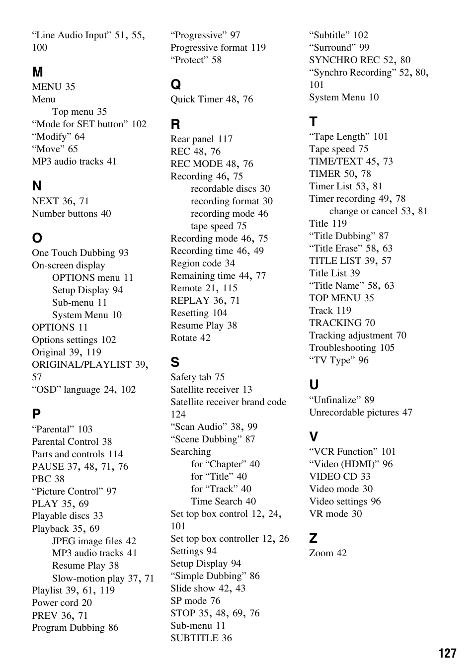 Sony RDR-VX525 User Manual | Page 127 / 160