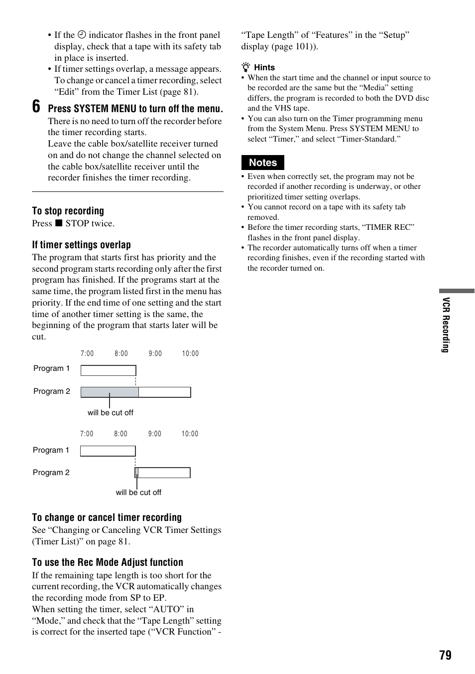 Sony RDR-VX525 User Manual | Page 79 / 160