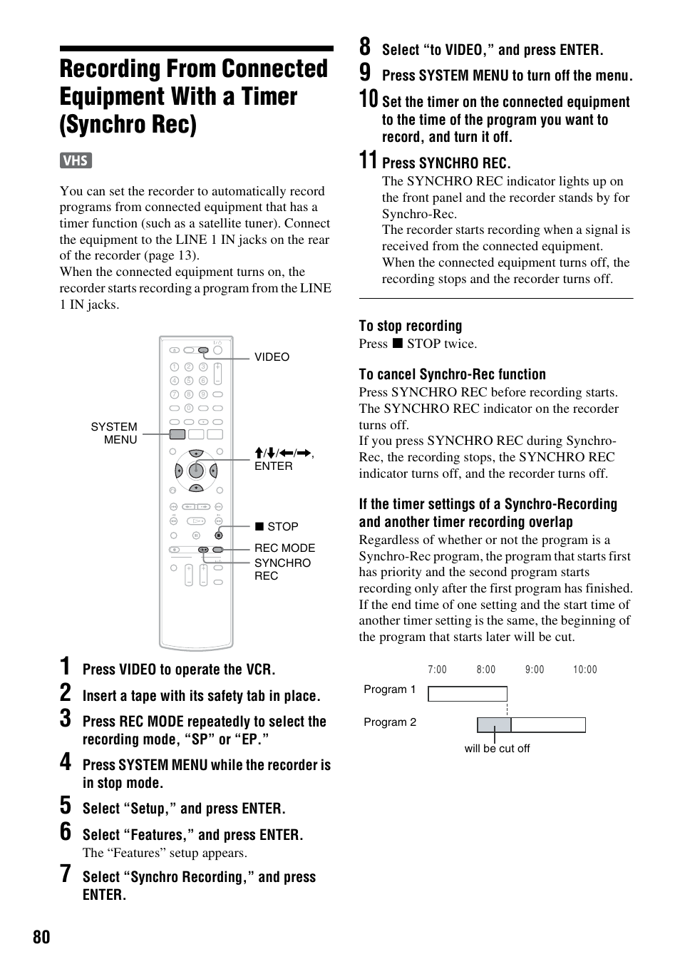 Sony RDR-VX525 User Manual | Page 80 / 160