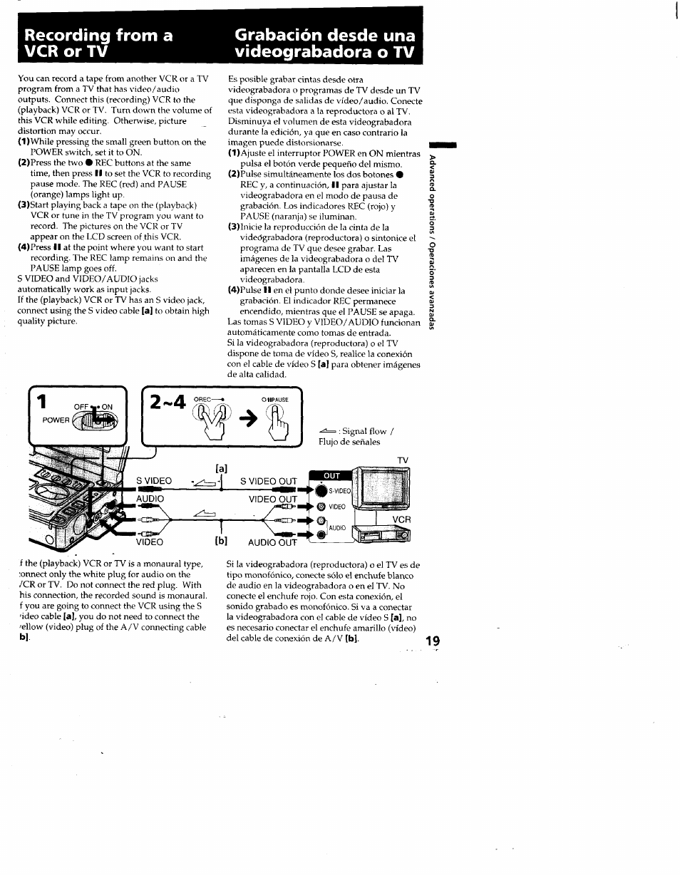 Grabación desde una videograbadora o tv | Sony GV-A500 User Manual | Page 19 / 52