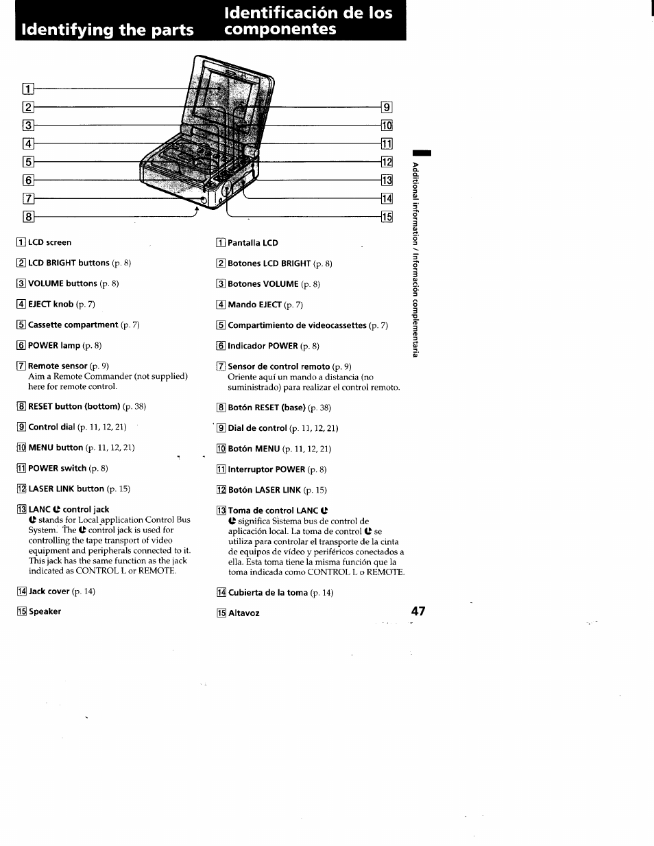 Sony GV-A500 User Manual | Page 47 / 52