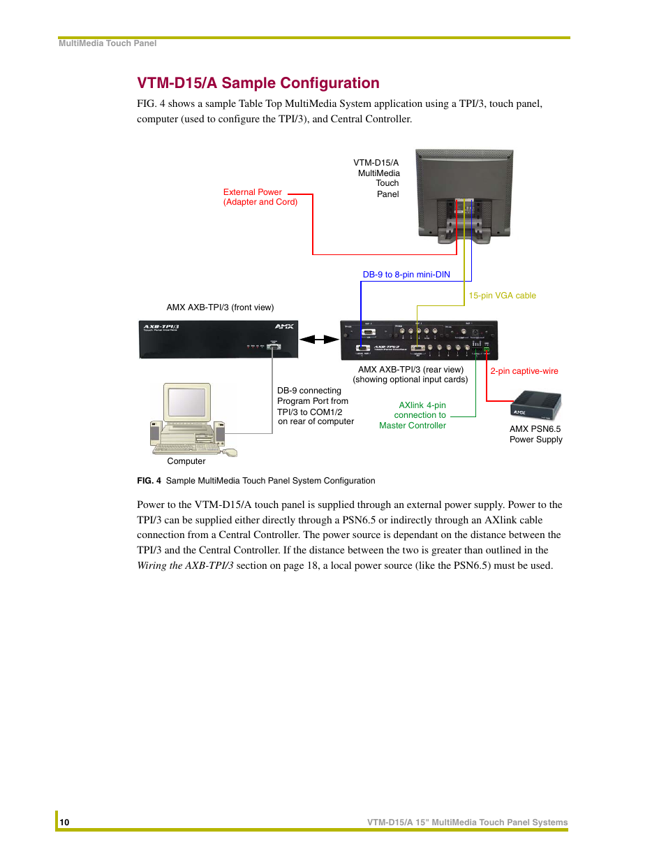 Vtm-d15/a sample configuration | AMX VTM-D15/A User Manual | Page 14 / 52