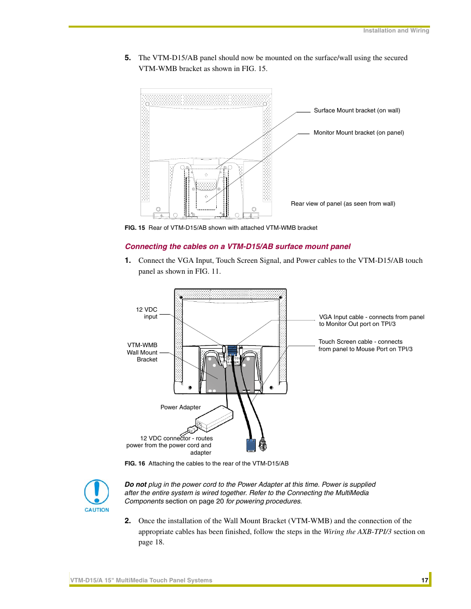 AMX VTM-D15/A User Manual | Page 21 / 52