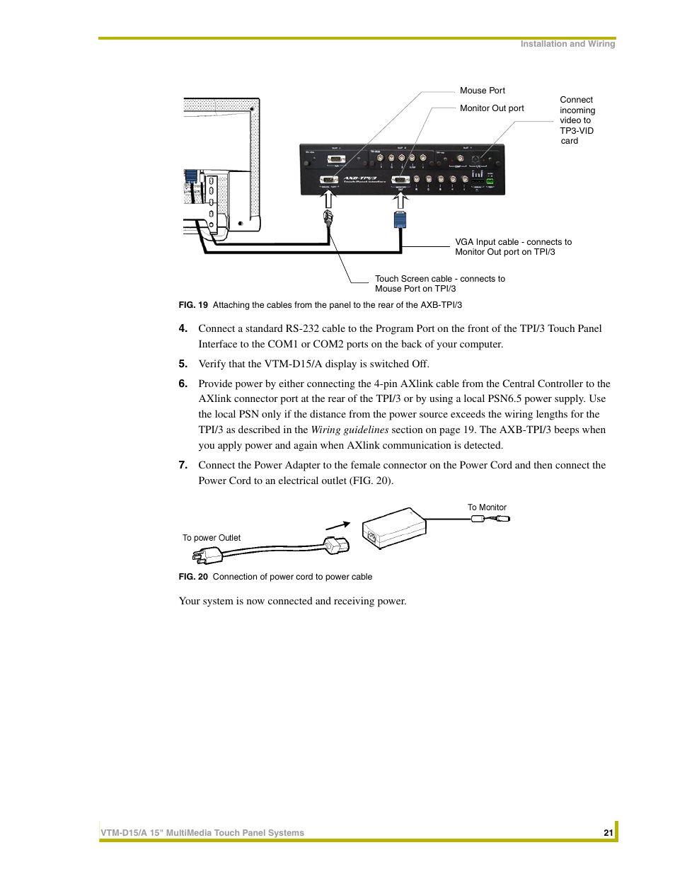 AMX VTM-D15/A User Manual | Page 25 / 52