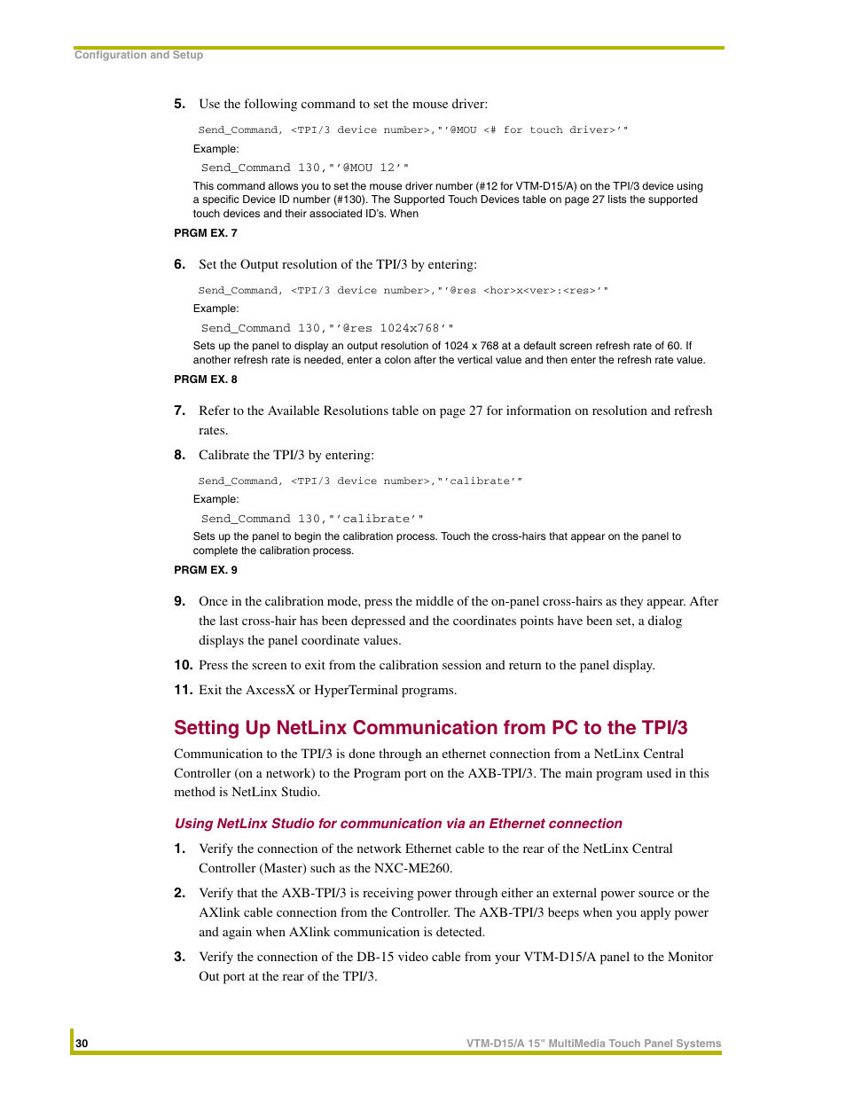 AMX VTM-D15/A User Manual | Page 34 / 52