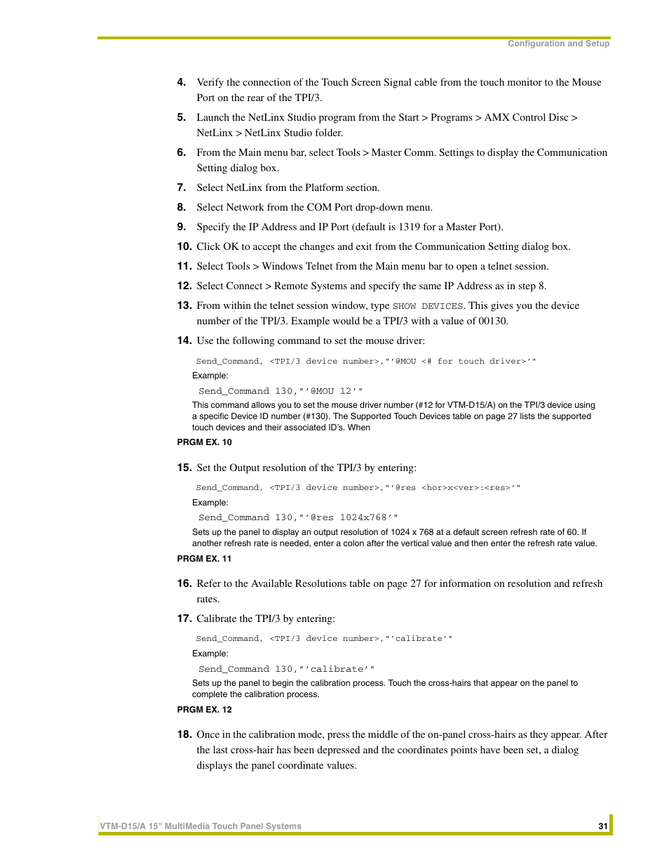 AMX VTM-D15/A User Manual | Page 35 / 52