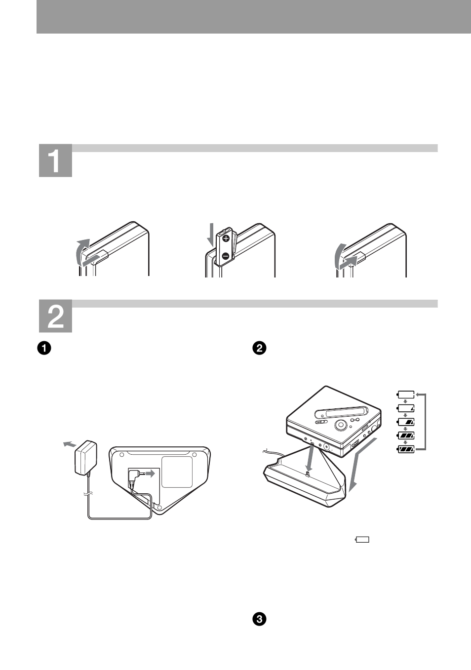Getting started, Insert the rechargeable battery, Charge the rechargeable battery | Sony MZ-NF810 User Manual | Page 18 / 128