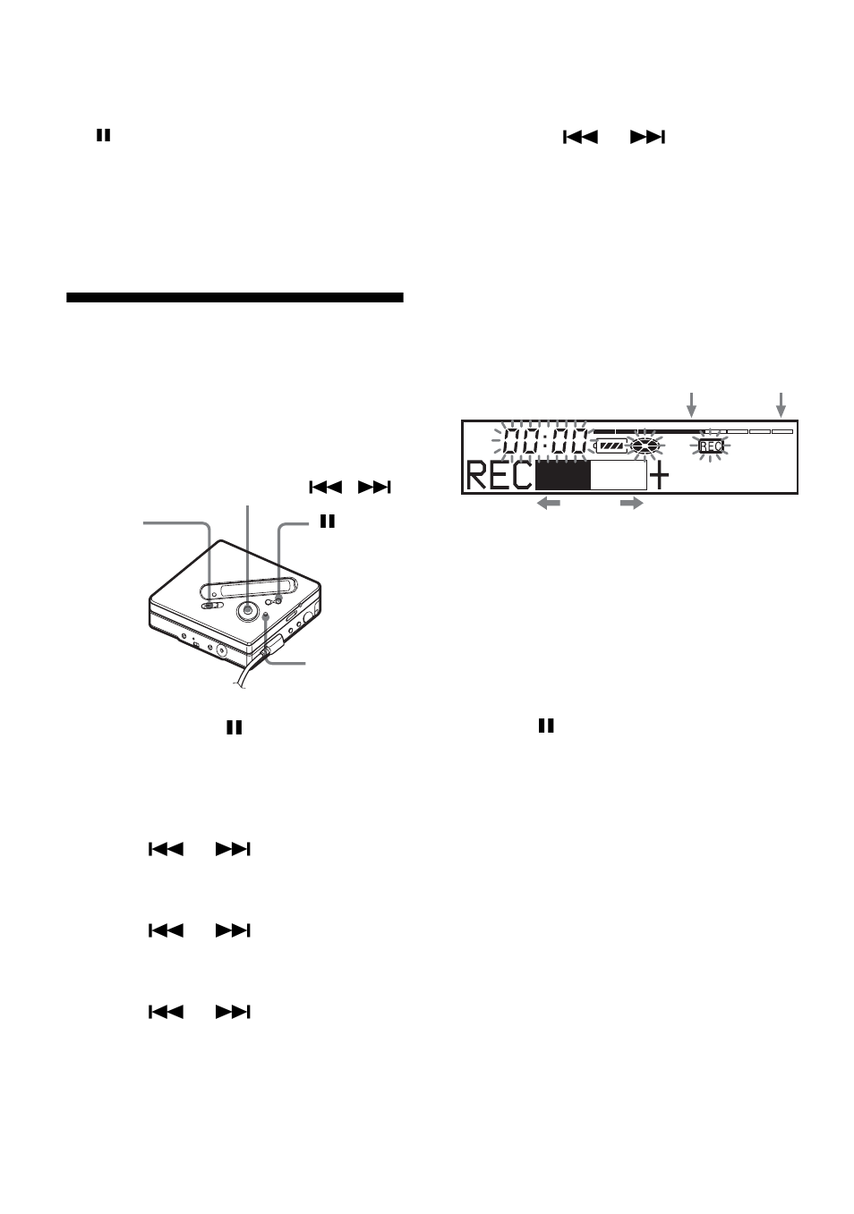 Adjusting the recording level manually | Sony MZ-NF810 User Manual | Page 34 / 128